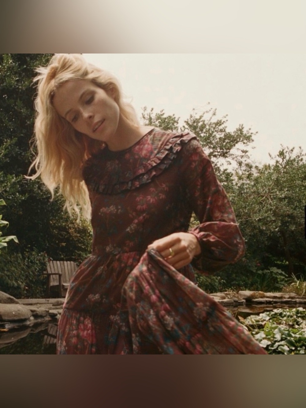 Dôen Aster Dress Bordeaux Winter Floral XS - Picture 6 of 17